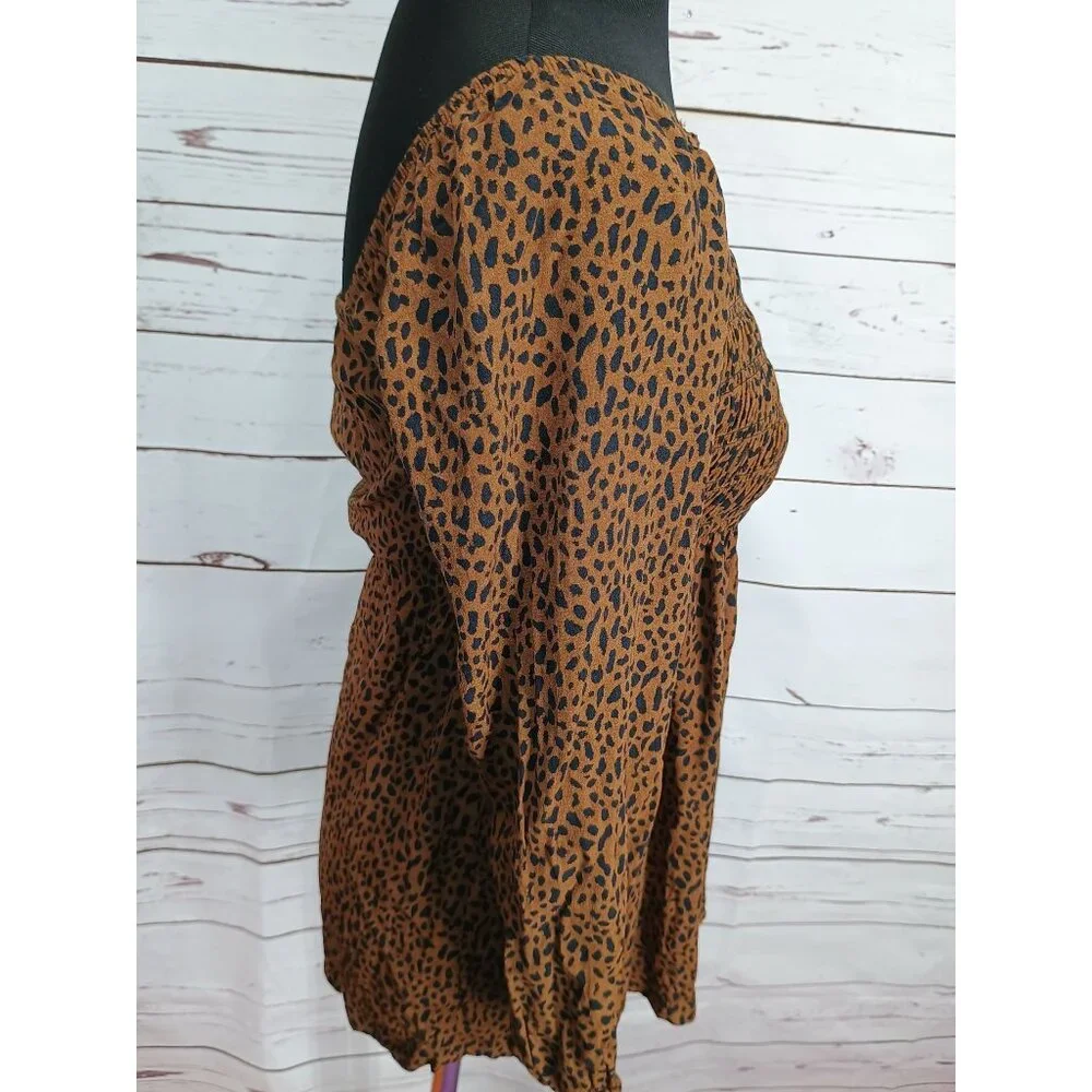 Gap Teen Animal Print Long-Sleeve Dress Size 10 -‎ EcoVero Fabric